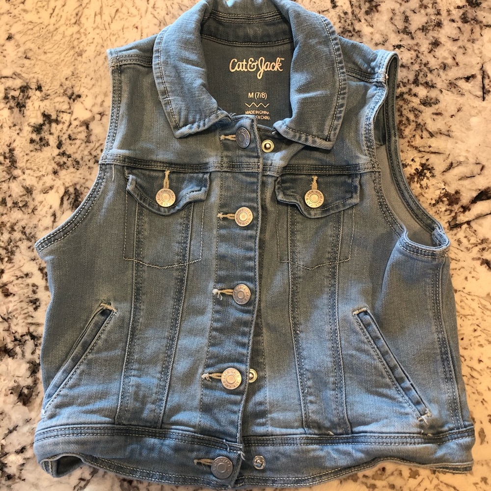 Girls Cat & Jack jean vest Sz 7/8